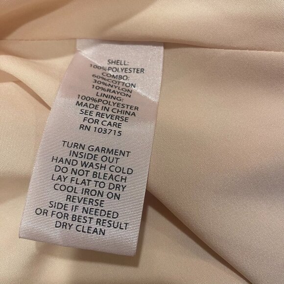 Nanette Lepore Lace & Chiffon Fit and Flare Dress Soft Peach Sz 10 - Picture 3 of 4